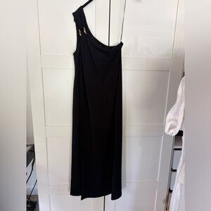 Massimo Dutti Black One-Shoulder Dress